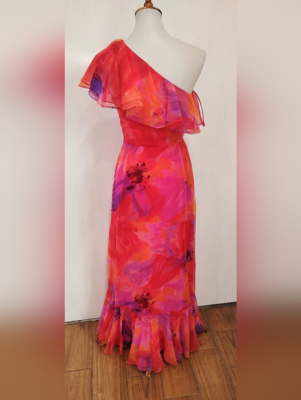 VINTAGE LILLIE RUBIN RUFFLED GOWN - Picture 4 of 15
